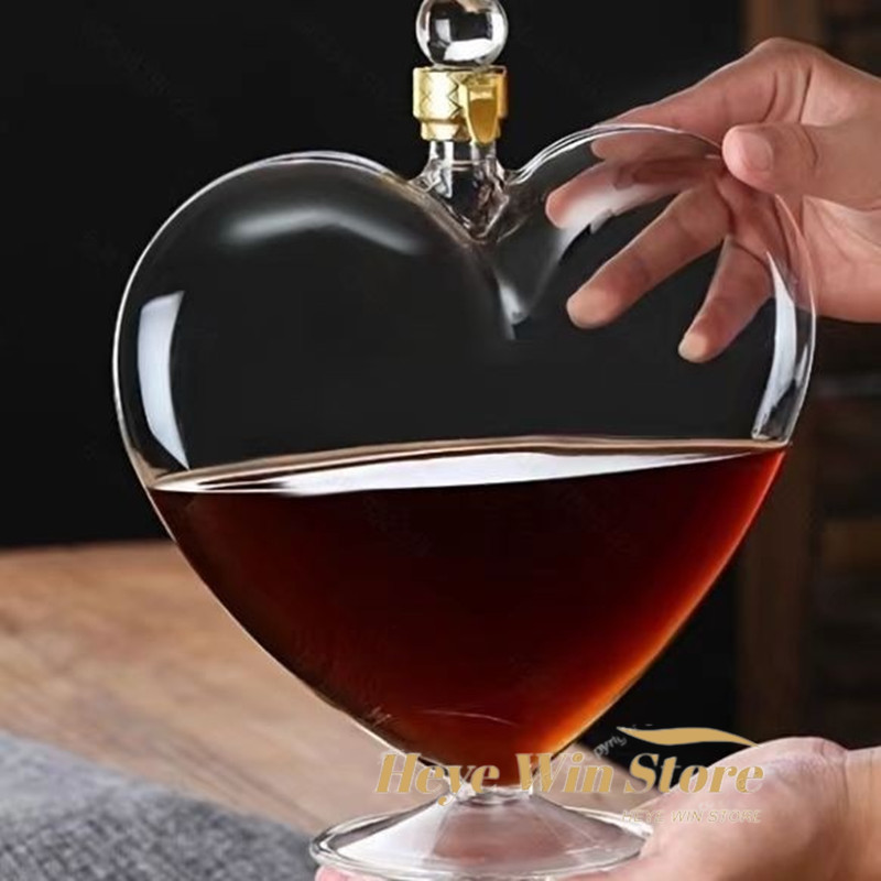 Mode Wijn Karaf Dispenser Hartvormige Wijnfles Verzegelde Whisky Wodka Sake Karaf Decoratie Heupfles Kruik