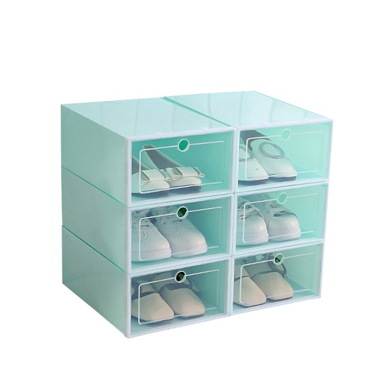 Sammenleggbare sko boks plast gjennomsiktig oppbevaring skoboks skuff arrangør husholdning diy skoboks skuff divider hjem lagring: Lg-l