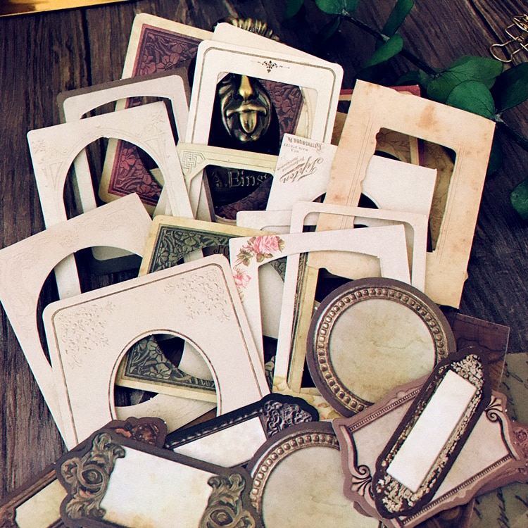 Marco de fotos Vintage, papel de fondo, cuaderno de recortes, planificador diario, papel decorativo para manualidades DIY