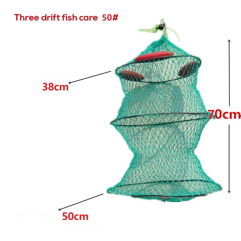 Fishing Net Automatic Floating Fishing Net Cast Mesh Folded Catching with Floating Ball Fish Casting Net: 50cm