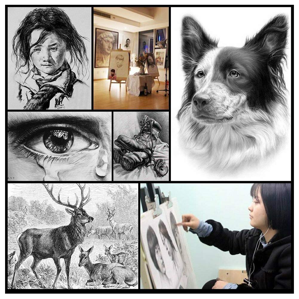 29Pcs/set Drawing Sketching Pencils Set Full Sketch Kit with Graphite Pencils Paper Brush Pen Mark Charcoal Pencil Extender UY8