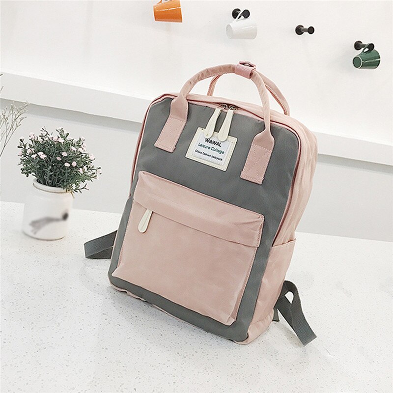 Mode Vrouwen Canvas Rugzakken Canvas Draagbare Schoudertas Waterdichte Schooltassen Voor Tieners Meisjes Patchwork Rugzak: GY