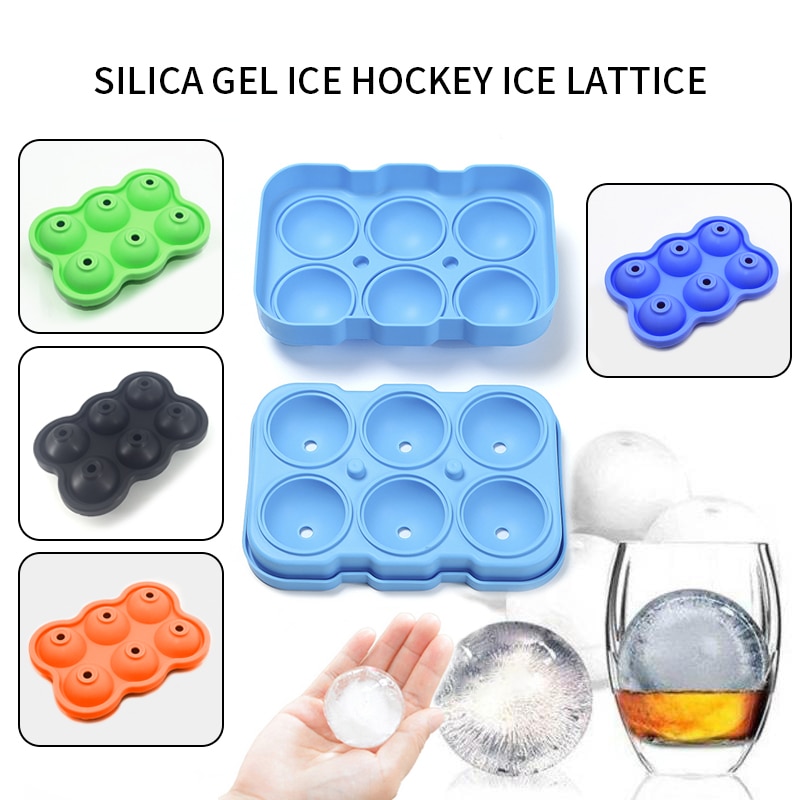 6 Cell Big Sphere Ice Ball Ice Cube Tray Whiskey Wine Cocktail Party Bar Accessories Large Ice Cube Maker Silicone Mold