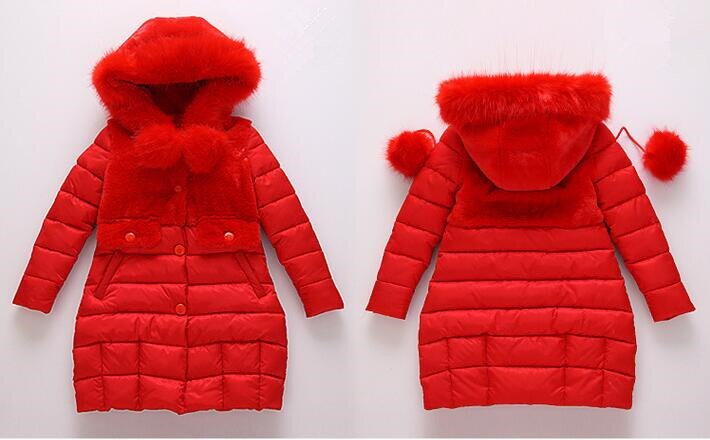 3-12 Jaar Oude Baby Meisje Jas Meisje Kleding Winter Mode Katoenen Jas Jas Dikke Warm Donsjack Lange bontkraag Capuchon