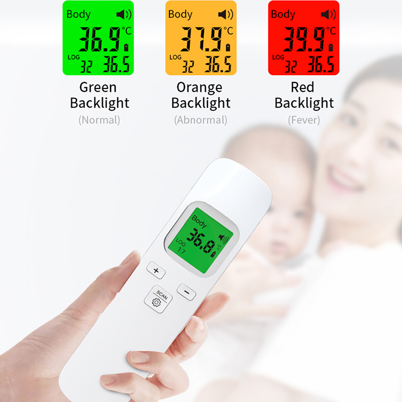 Non contact Infrared Thermometer Digital Forehead Ear Thermometer Body Temperature gun with Fever Alarm and Memory Function