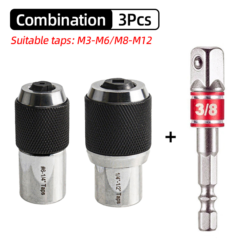 M3-M12 Gewindebohrer-Stecknuss, 3/8 Zoll Vierkantantrieb, verstellbare Backen, Abzieher, Werkzeug, Steckschlüssel, Adapter, Gewindebohrer, Reibahle, Schraubenausdreher: Braun