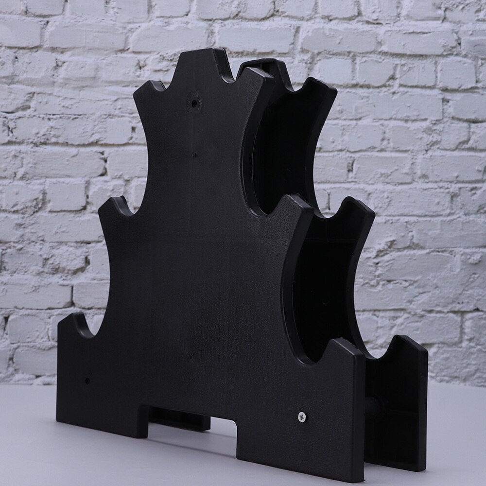 2pcs 3-Tier Dumbbell Storage Rack Tree Stand Dumbbell Holder (Black)