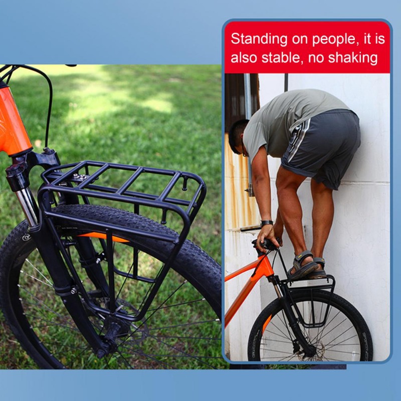 Road Bike Front Cargo Rack Bicycle Front Fork Luggage Bracket Adjustable MTBs Bike Side Mount Bag Stand for Cycling Accessories