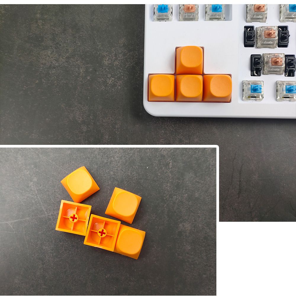 NPKC MA Profile PBT Keycaps 10PCS Blank 1u Keycap for Cherry MX Switch Keyboard Mechanical Key Caps DIY Custom Key Cap: Orange