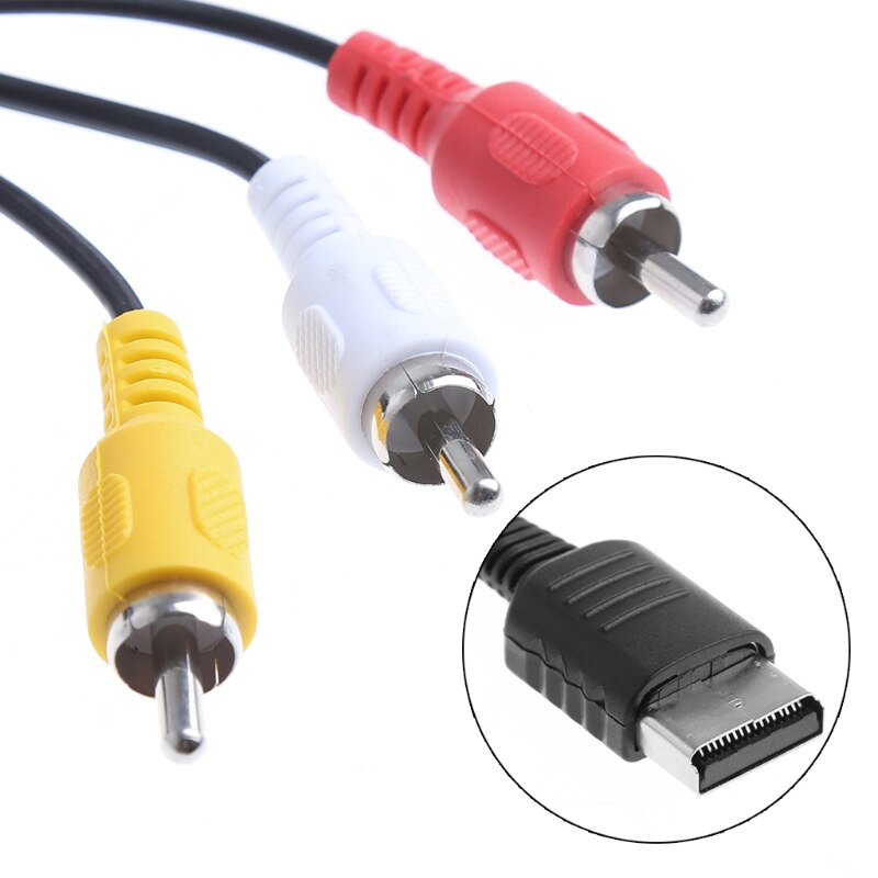 Cabo adaptador para sega dreamcast, preto, 1.8m/6ft, áudio, vídeo av, estéreo, composto