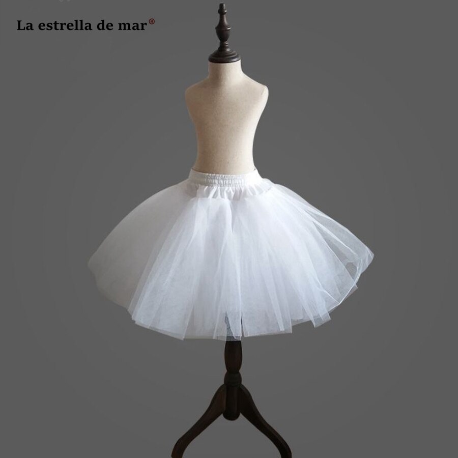 La estrella de mar novo 42 cm branco fofo crianças tule petticoat estoque jupon tule barato vestido de baile petticoat quente enagua