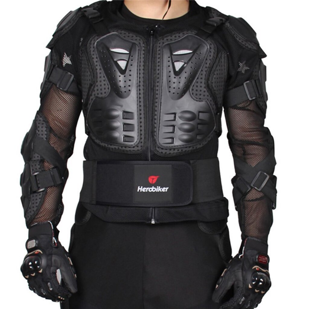 HEROBIKER Elastic Full Body Motorcycle Armor Protective Jacket Spine Motocross Armor Vest Chest Gear Clothing Protection S- 3XL
