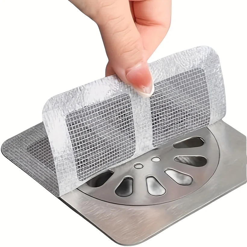 Tapones para el pelo desechables, cubiertas de malla para drenaje de ducha, colador de fregadero de suelo, tapón para el pelo para baño y cocina, 3/10 Uds.: Oro
