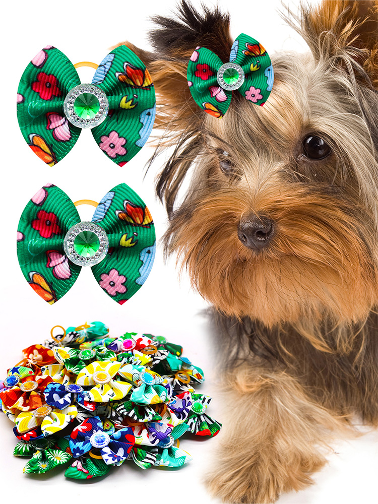 50 Uds. De lazos de bolas a granel para perros pequeños, lazos para el pelo de Gato, bandas de goma, lazos para el cuidado de perros, accesorios para el cabello para perros pequeños y gatos