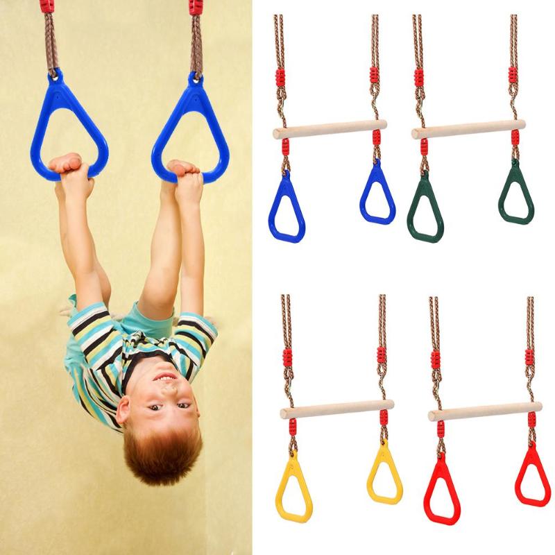 Trä hand ringar swing leksak utomhus sport fitness barn leveranser