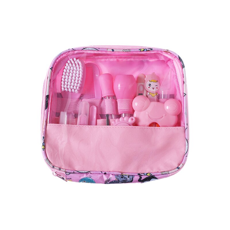 Multifunktionell baby nagelset 13 st/kit higiene bebe safty nagelklippare hårdvara manikyr näsrengöring tandborste för nyfödda: Rosa 13 st