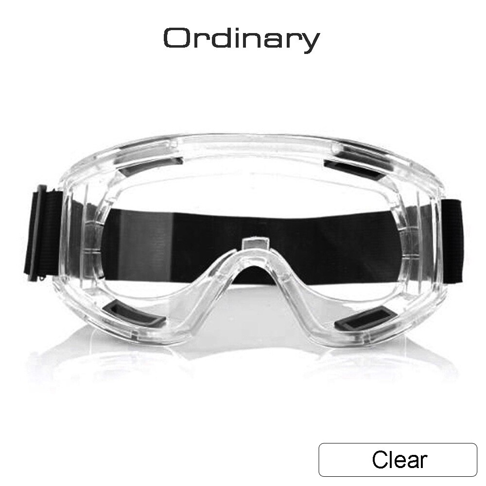 Beskyttelsesbriller anti-stænk støvtæt vindtæt arbejdslaboratorium briller øjenbeskyttelse industriel forskning sikkerhedsbriller: Almindelig klar