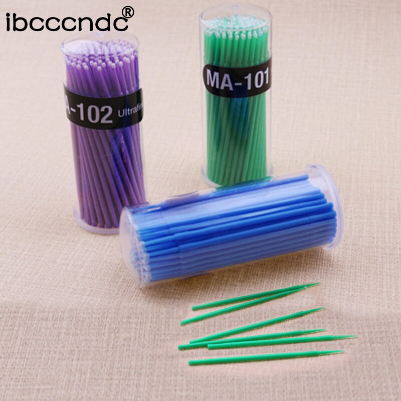 100Stck/Pack Einweg machen-hoch Pinsel Individuelle Peitsche Entfernen Werkzeuge Tupfer Mikro Pinsel Wimpern Verlängerung Werkzeuge Microbrushes