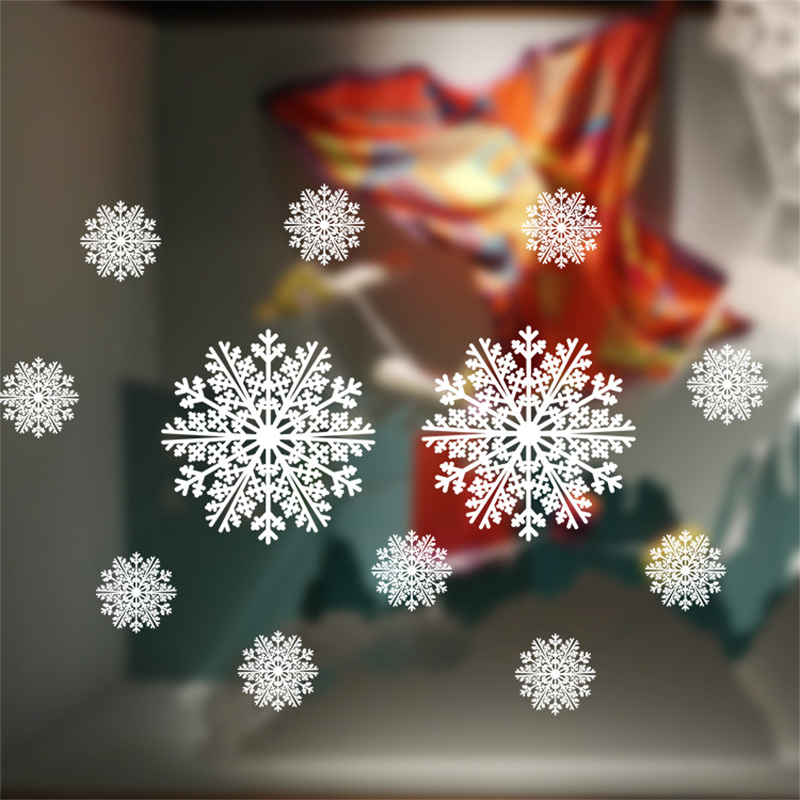 Kerst Glas Stickers Wit Rendier Sneeuwvlok Sneeuwpop Raamstickers Vrolijk Kerstfeest Brief Glas Decor Diy Verwijderbare Stickers: YT-14