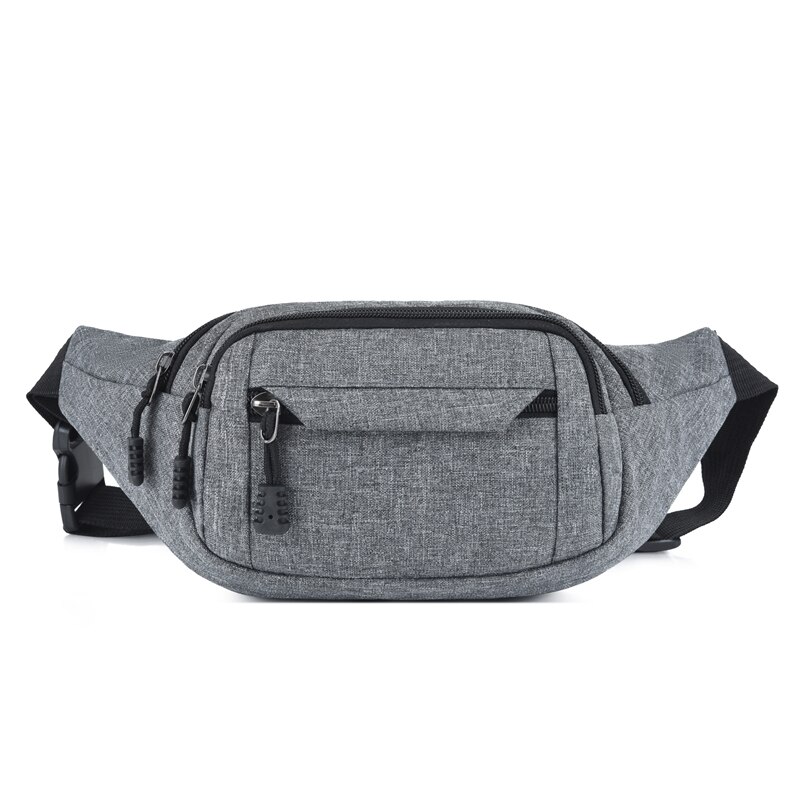 Marsupio da uomo borsa portafoglio da uomo borsa da cintura Casual grande per telefono borsa da donna borsa da viaggio in tela borsa da moto Fanny Banana Hip: A-gray
