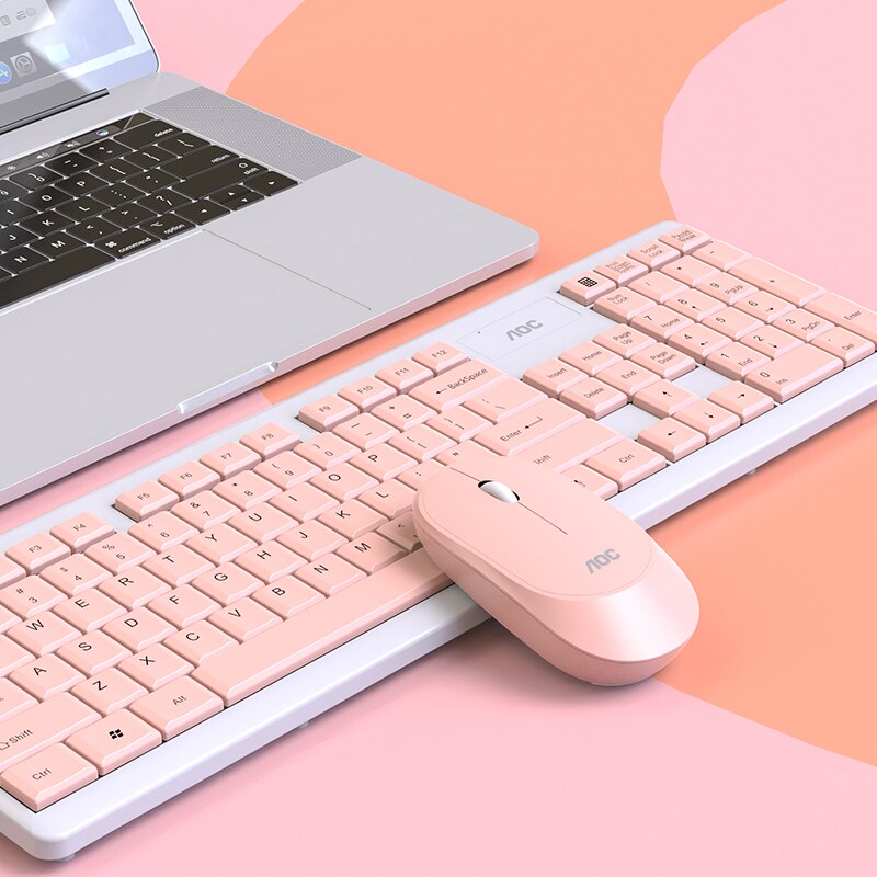 Wireless Mouse And Keyboard Set USB Pink Keyboards Silent Office Gaming Mute Keyboard Mouse Combo For Notebook Laptop Desktop PC
