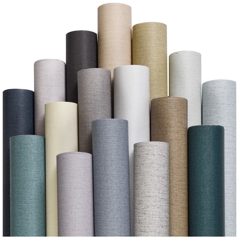 Linnen Waterdichte Zelfklevende Behang Roll Meubels Kasten Decoratieve Film Houtnerf Stickers Voor Diy Home Decor