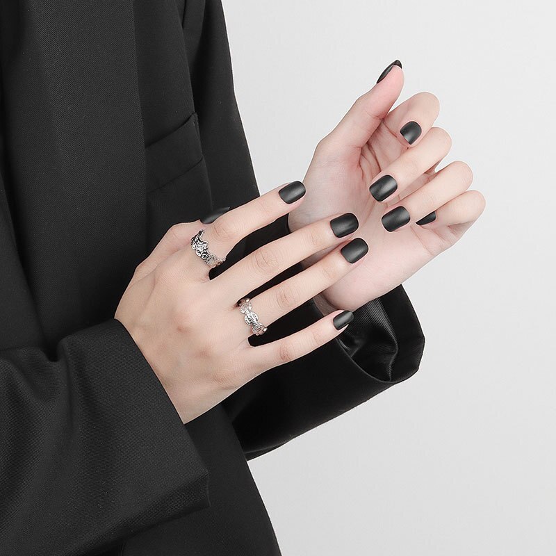 925 Sterling Silber Unregelmäßige Unebene Oberfläche Textur Folie Papier aufbringen Offenen Ring Frauen Handgemachtes