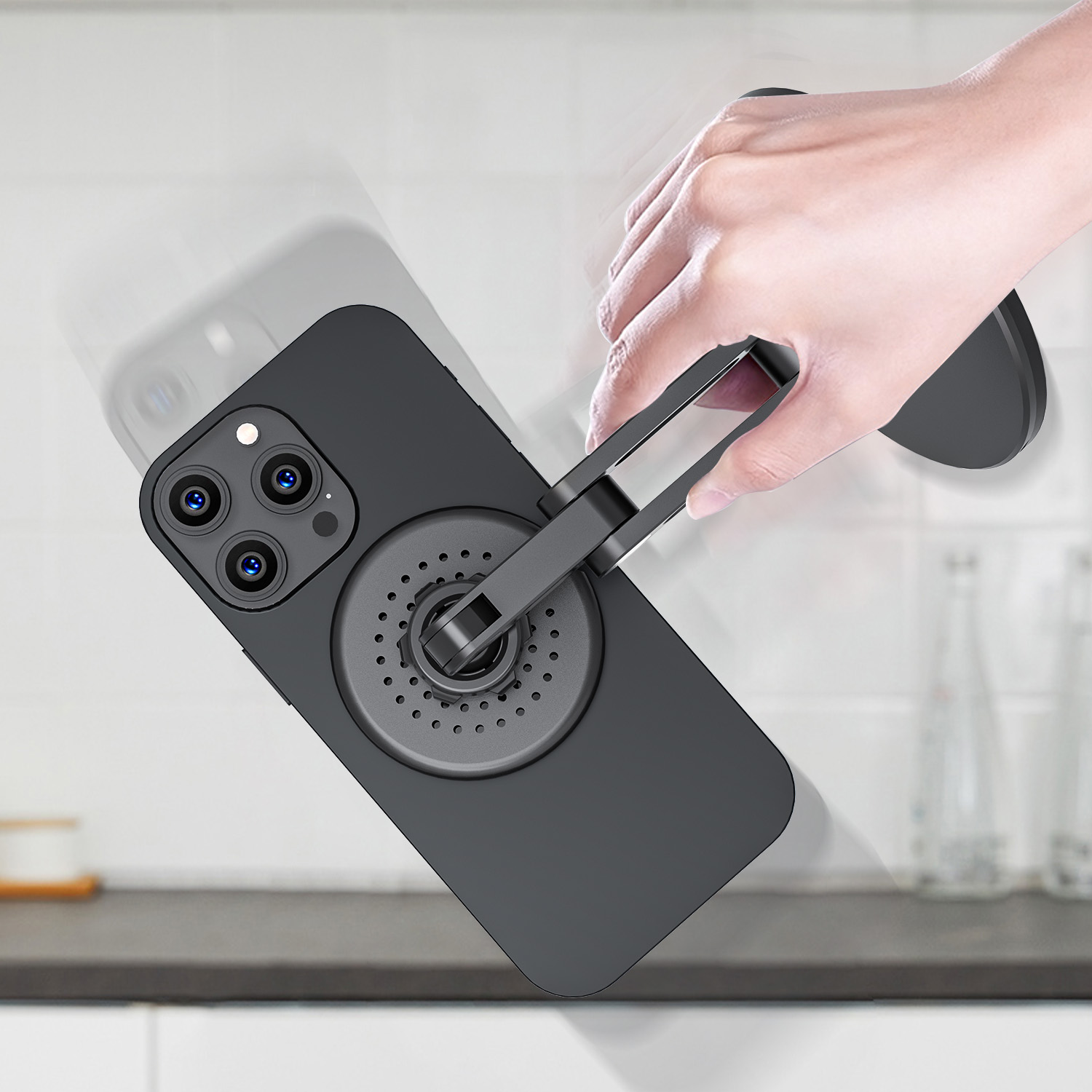 Artpowers Support de support de téléphone magnétique avec chargement sans fil téléphone portable Smartphone téléphone Support de téléphone portable pour iPhone