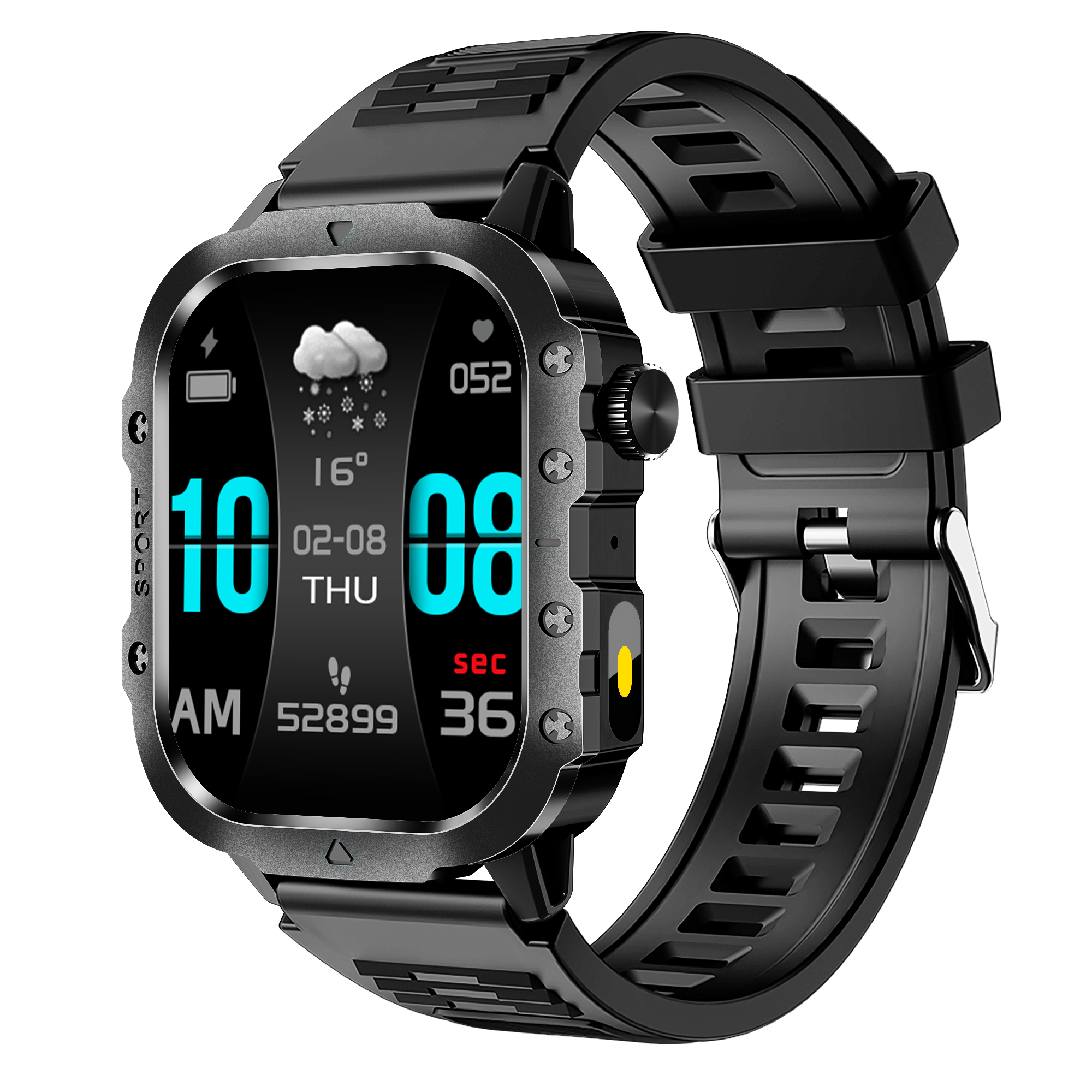 2025 Nuovo accorto guarda dinamico isola uomini Torcia Cuore Raro Impermeabile sport tutto'aria aperta inseguitore Chiamate senza fili Smartwatch: nero