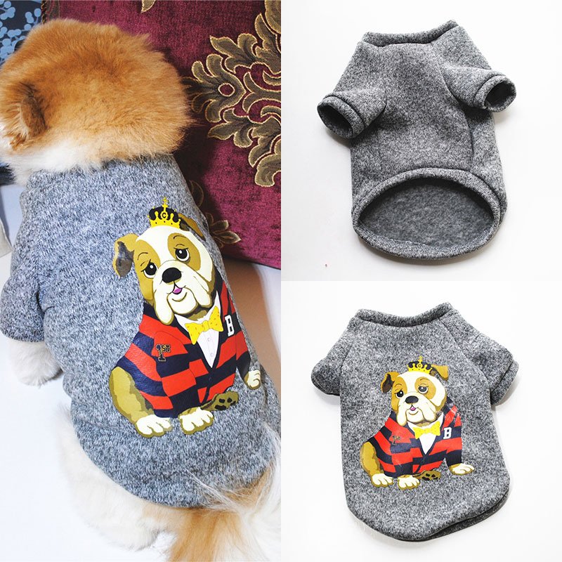 Winter Warm Honden Sweater Cartoon Print Huisdier Kostuum Hond Kleren Korte Mouwen Cosplay Kostuum Puppy Kleding