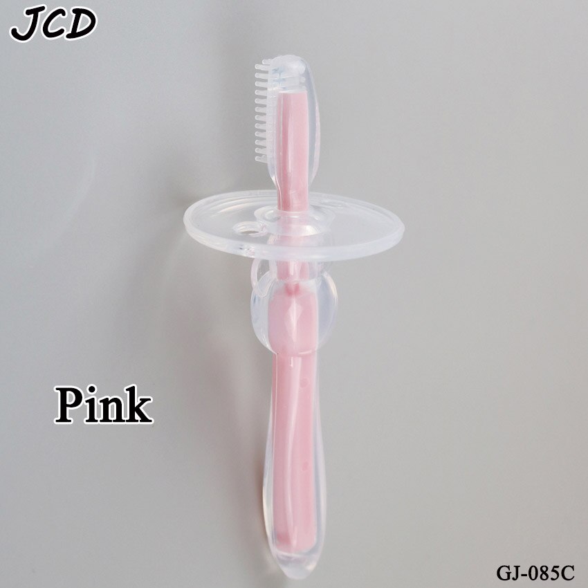 Jcd 1 st barn mjuk silikon träning tandborste baby barn tandvård munvård tandborste verktyg baby barn tandborste babyartiklar: Rosa
