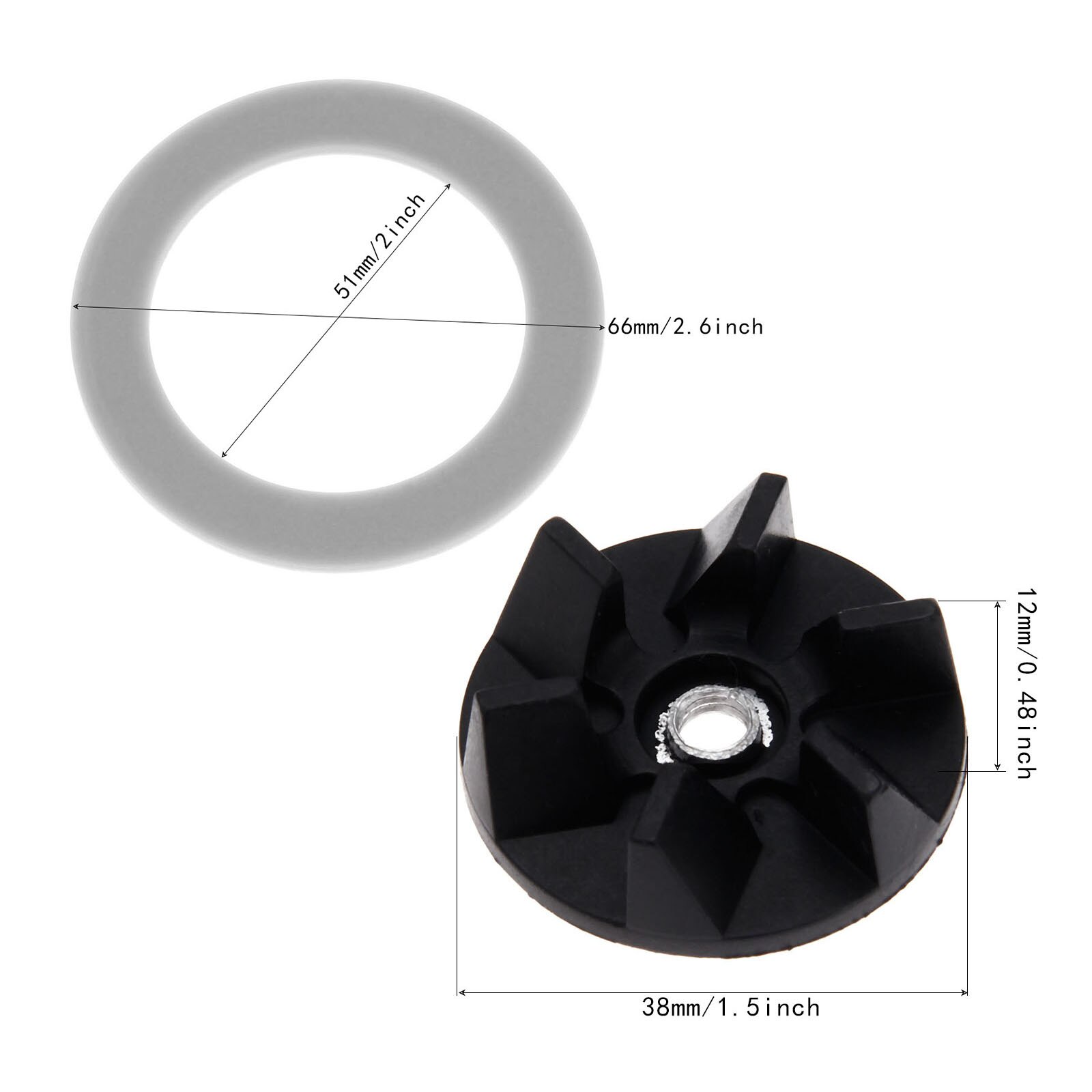 5pcs/kit Blender Rubber Drive Clutch+ Sealing Gasket Rings fits for Hamilton Beach/Cuisinart Blenders Replace Number 990035800