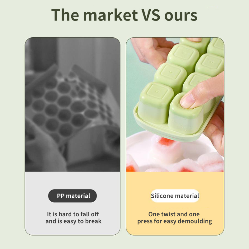 8 Cavity Square Ice Cube Trays Reusable Silicone Ice Cube Mold Bpa Free Ice Maker With Removable Lids Kitchen Accessories