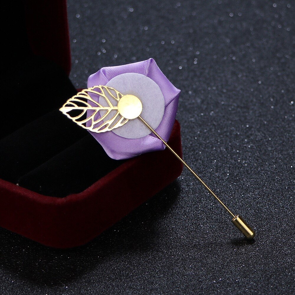 Mannen Pak Rose Bloem Broches Pins Canvas Stof Lint Stropdas 19 Kleuren Broche voor Vrouwen En Mannen Kleding accessoires