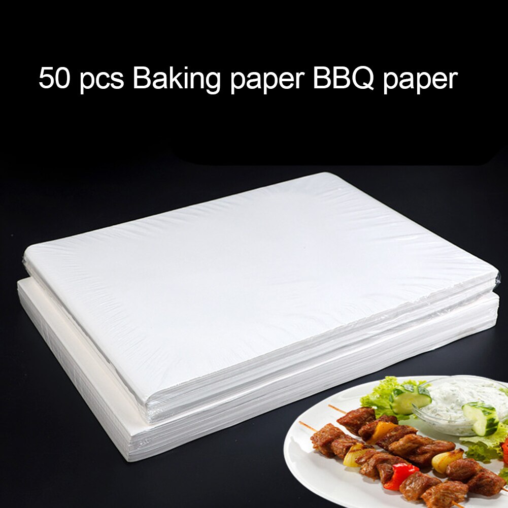 50Pcs Reusable Non Stick Baking Paper Oven Pastry Mat Heat Resistant Easy Clean BBQ Grill Baking Sheet Macarons Baking Tools
