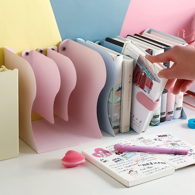 Estantería retráctil de Color, utilizada para estantes de libros, estantes ajustables, con soportes para bolígrafos, escritorios, suministros de oficina