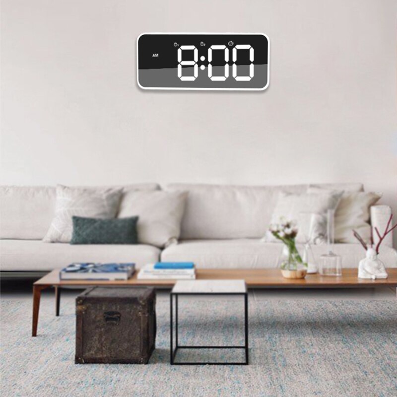 AT69 -Digital Wecker, Sound Control,Dual Alarme, 12/24 H, Volumen & Helligkeit Einstellbar, aufladbare Backup-Batterie