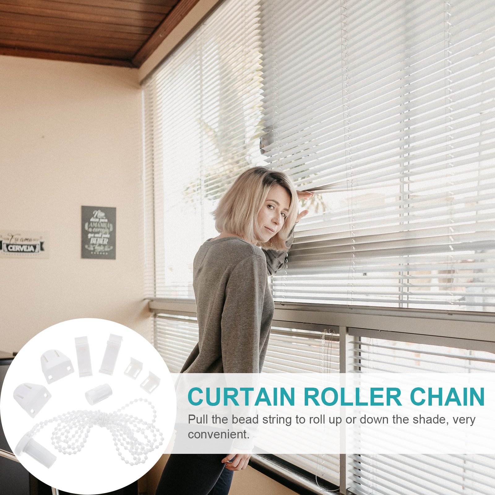 17mm Zebra Roller Shade Blind Beaded Chain Cord Clutch Blinds Connectors Blinds Connector Set (White)