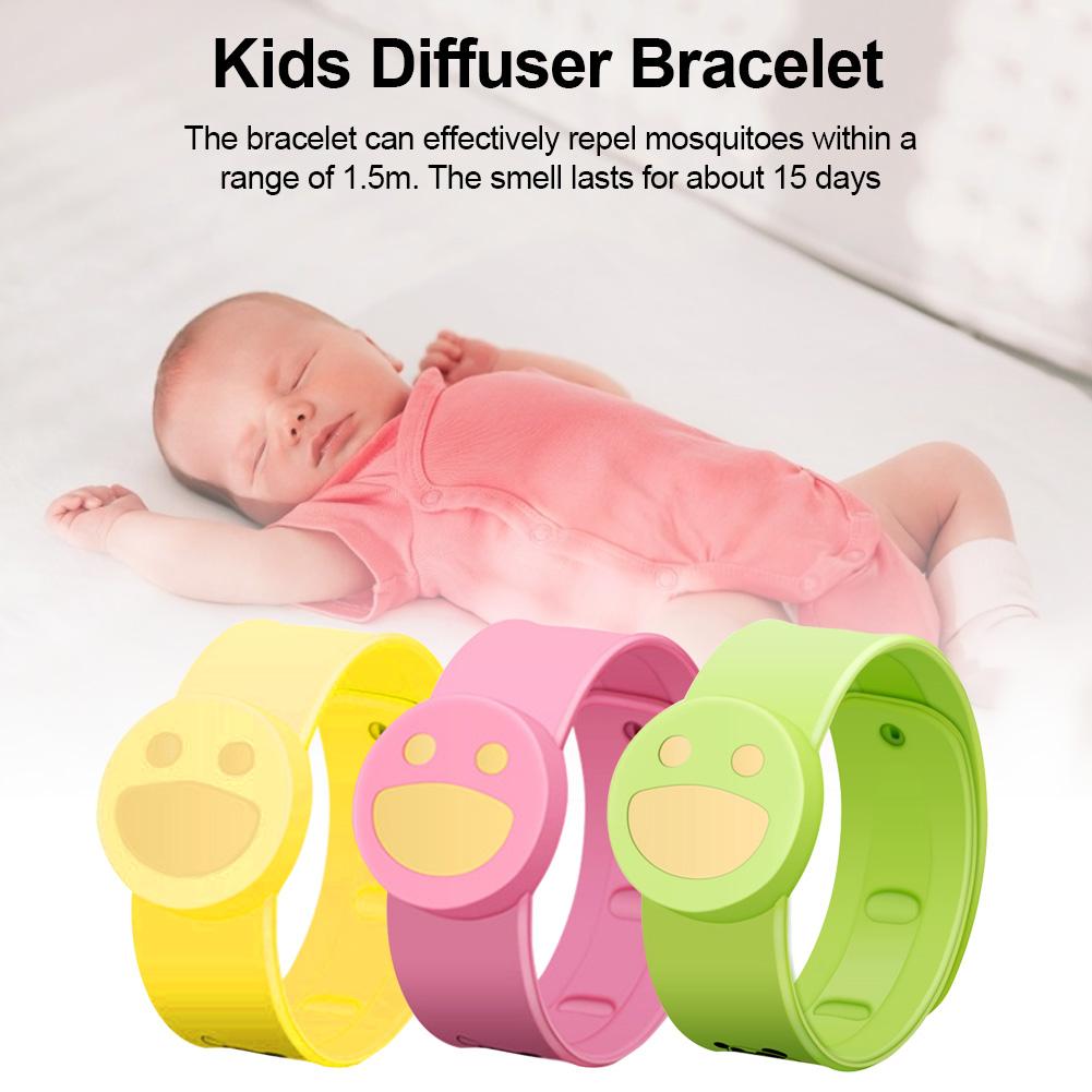 Kinderen Muggen Armband Glimlach Gezicht Plantaardige Etherische Olie Siliconen Anti-Muggen Armband