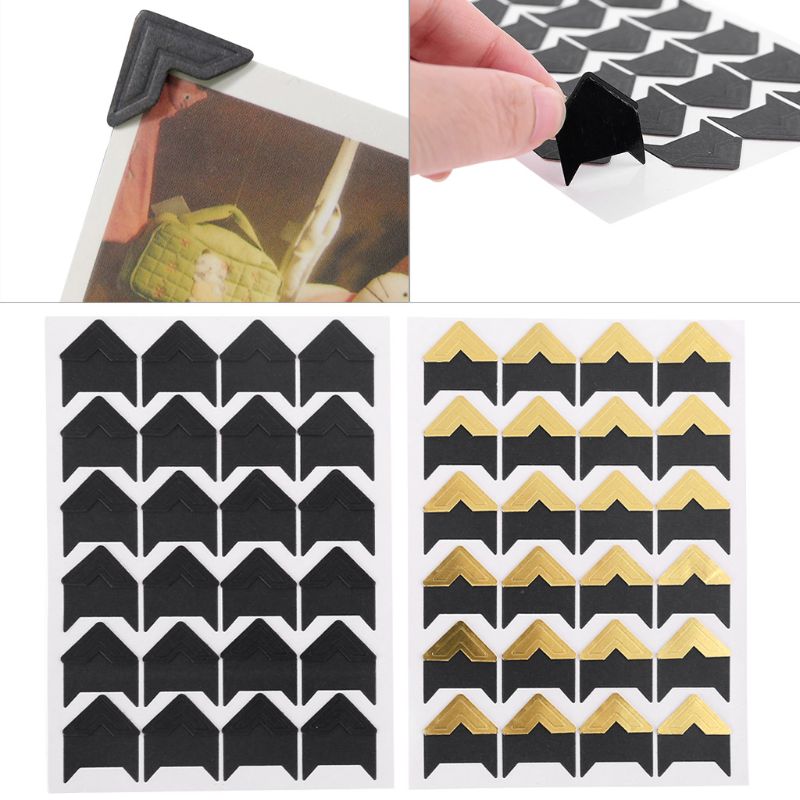 10 Sheets Photo Corners Self Adhesive Stickers, Photo Mounting Paper Corner Stickers for DIY Scrapbook Albums 20CB