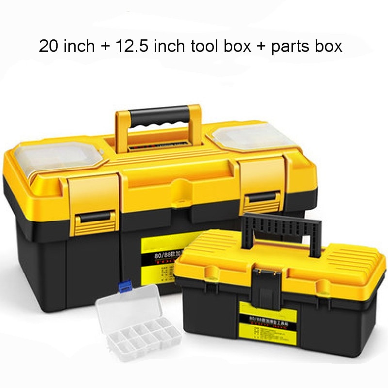 20 inch Toolbox portable large plastic hardware electrician box home multi-function repair tool storage case car box