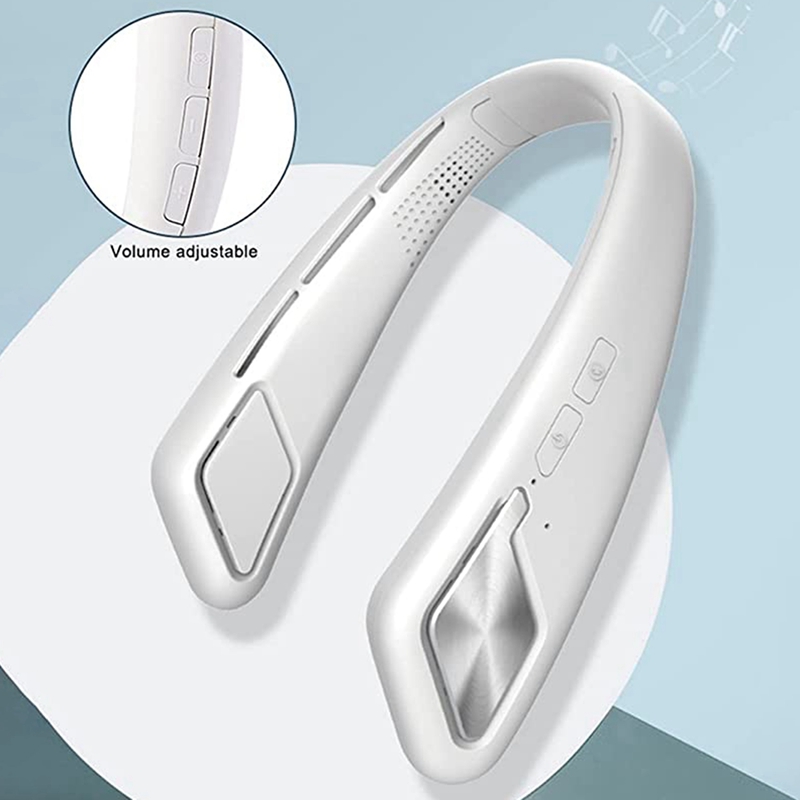 Hanging Neck Fan,Hanging Speaker Fan, Three Levels Adjustable 360 Degree Rotatable Bluetooth Connection Machine