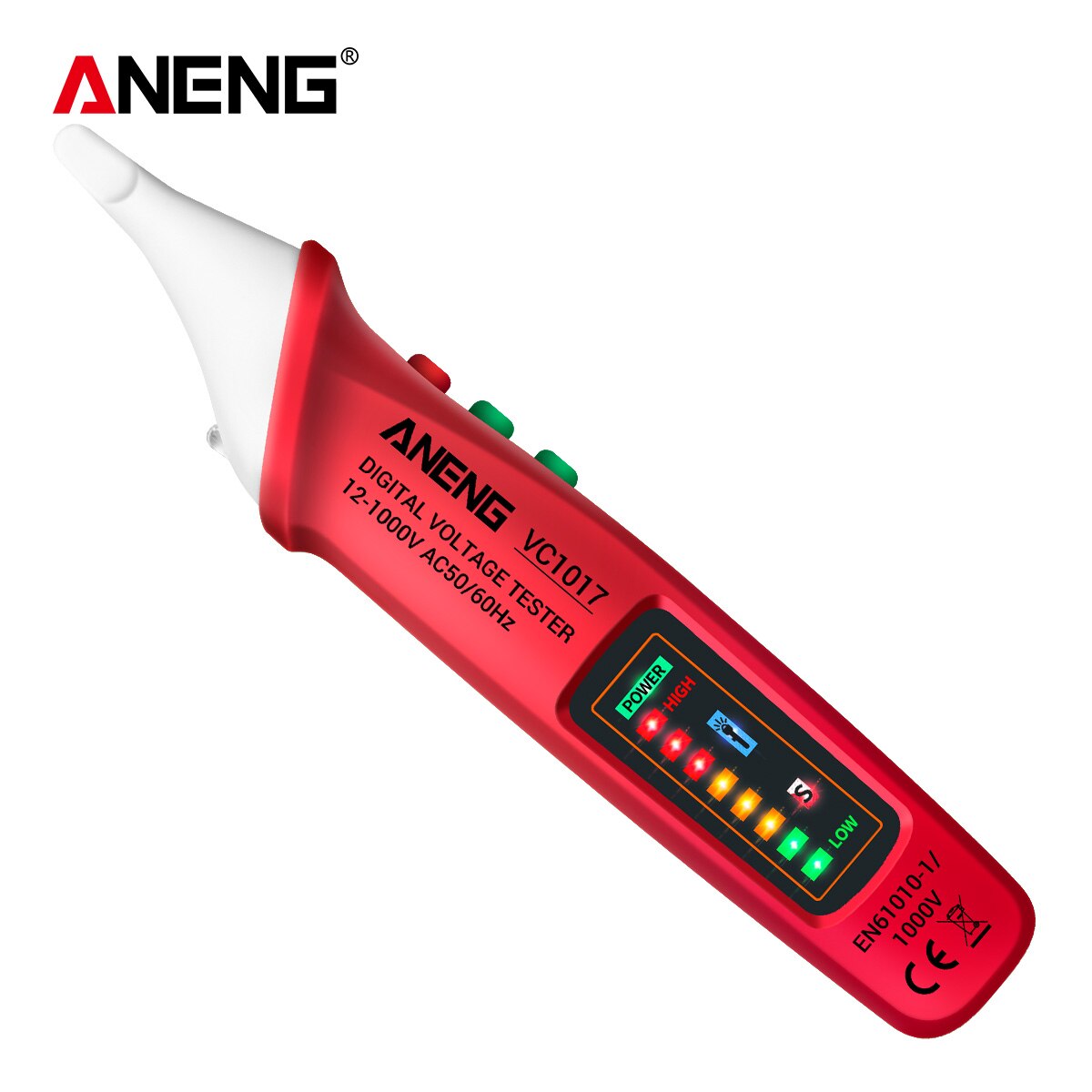 ANENG VC1017 herramientas electricista voltimetro boligrafos 12v digital tester boligrafo coche electricidad comprobador de voltímetro metro medidor consumo instrumentos eléctricos detector de voltaje sin contacto: red