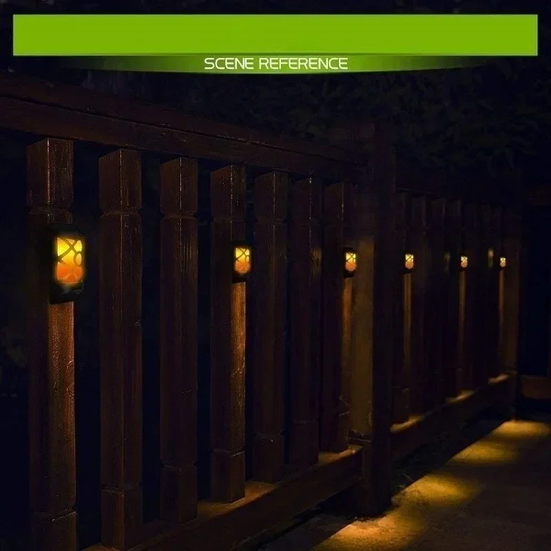 96LED zonnevlamverlichting buiten, roosterontwerp voor tuinpad tuin kerstdecor waterdichte flikkerende vlam wandlampen
