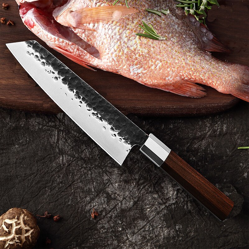 Damaskus stål damascus kockkniv 8 tum damaskus kökskniv stelnat trä hd