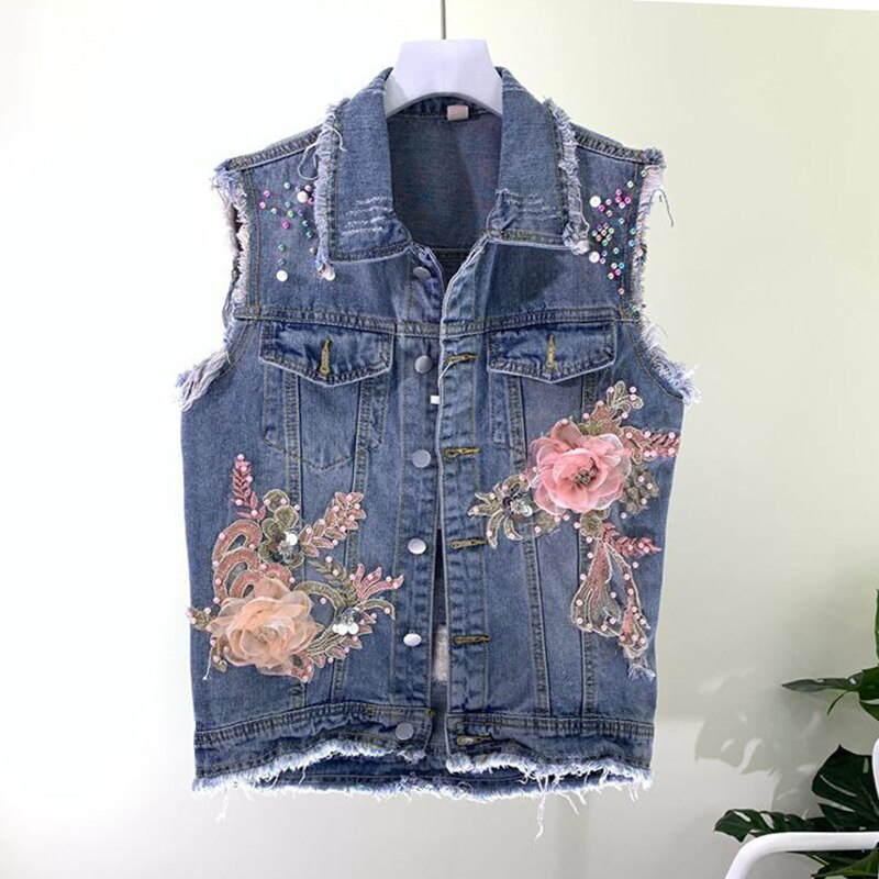Lih Hua Vrouwen Plus Size Denim Vest Toevallige De