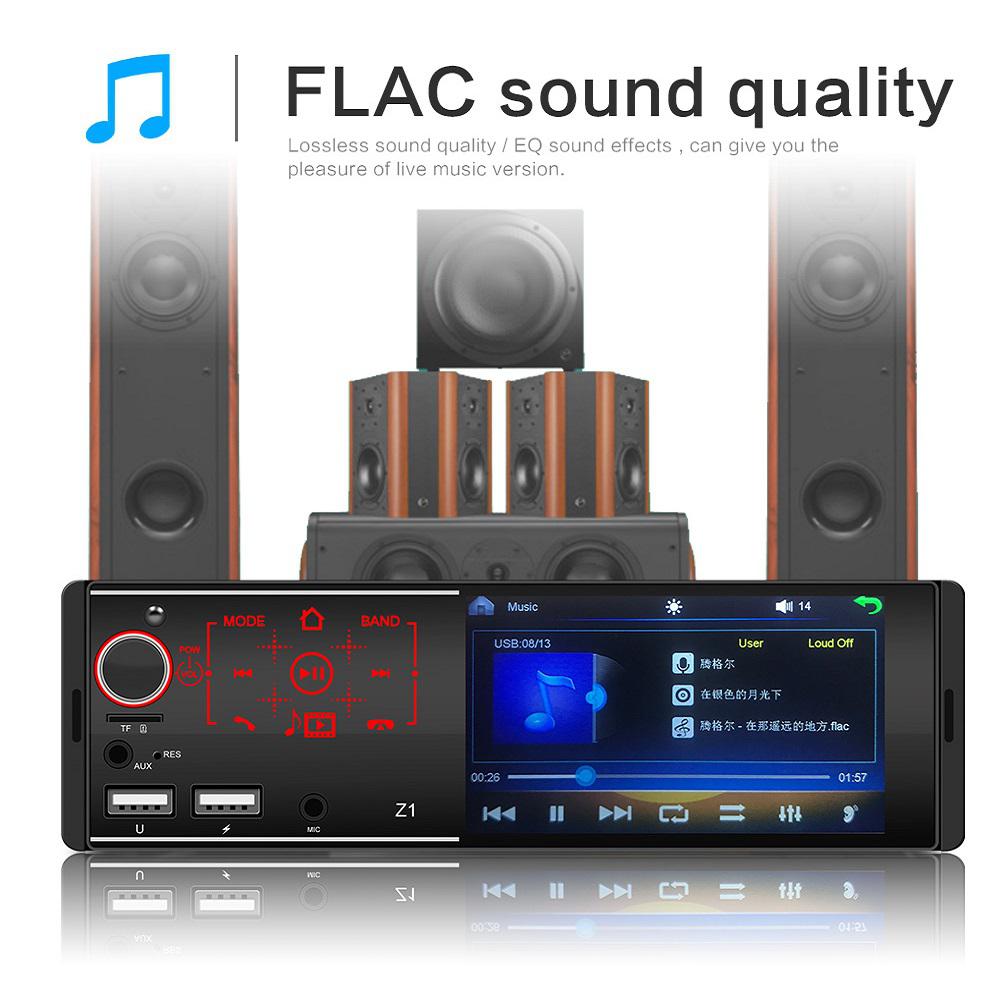 Z1 4.1 inch Touch Screen Car Radio Stereo Multimedia MP5 Player Bluetooth U Disk AUX Dual USB Microphone Radio Head Unit