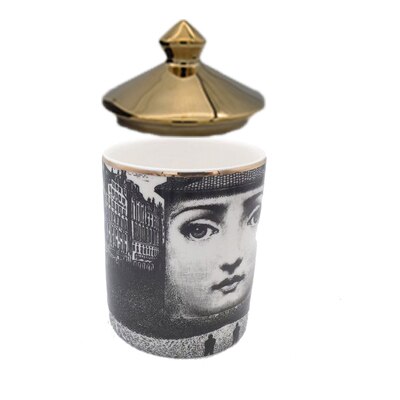 Decorative Jar Make-up Pen Jar Brush Holder Candle Holder Jewerlly Makeup Storage Jar Ceramic Crafts Home Decoration Pen Holder: 16