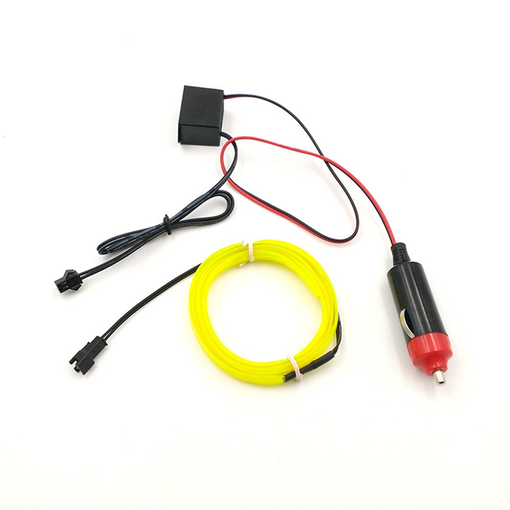 5M Glow EL Wire Cable with 12V Car Driver LED Neon Christmas Dance Party DIY Costumes Clothing Luminous Car Light Decoration: Fluorescent Green