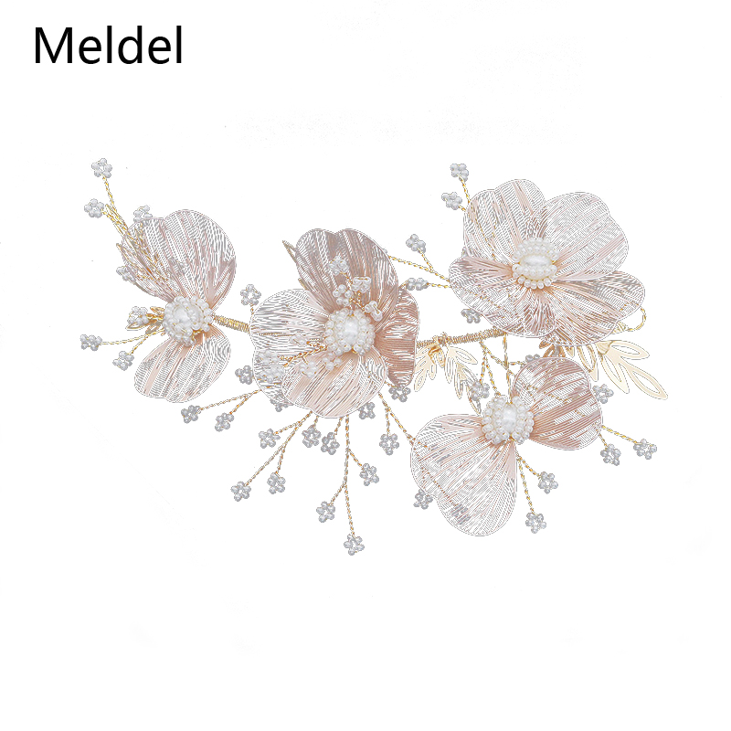 Faixa de cabelo com pétalas de cobre dourado, acessório para cabelo feito à mão para casamento, vestido de noiva
